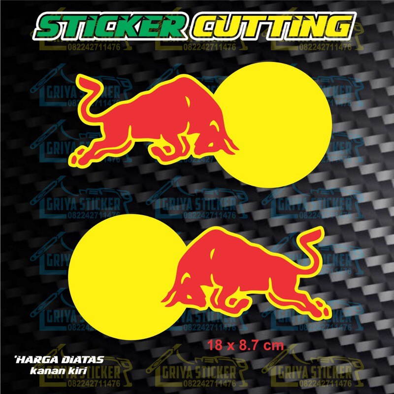 Sticker Redbull stiker red bull cutting stiker helm motor