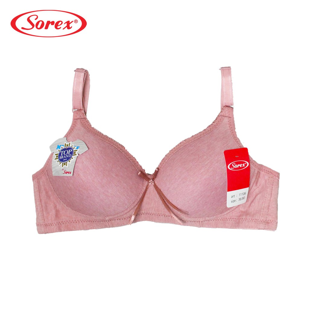 Bra Sorex Melange 11106 Tanpa Kawat Size 34 36 38 40 / Bh Wanita Sorex 11106 Melange Busa Sedang