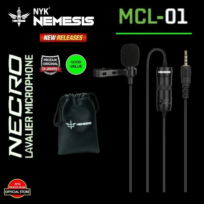 Mic Clip On NYK Nemesis Necro MCL-01 Microphone Clip Original free jak audio 6,5mm/6,35mm