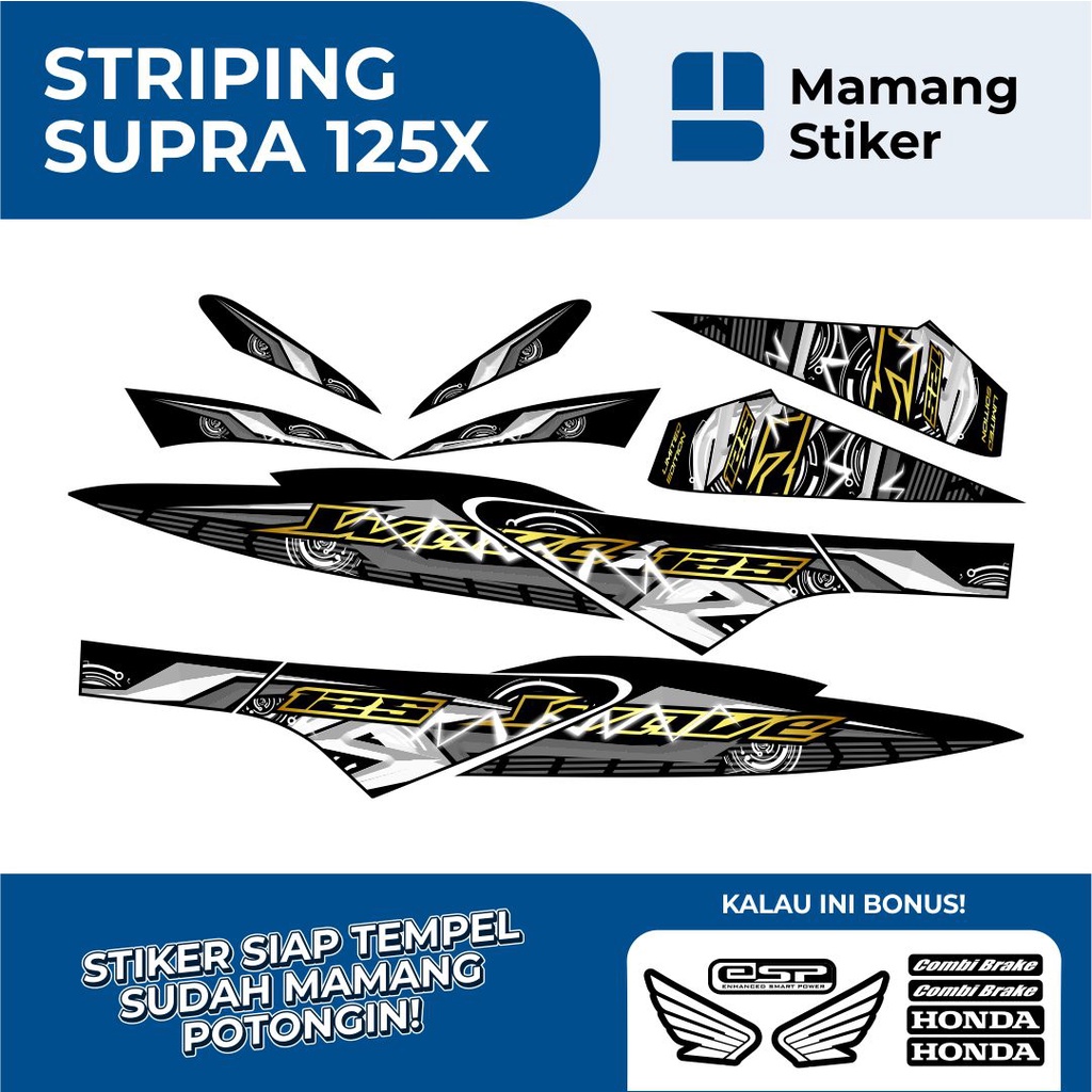 STRIPING SUPRA X 125 VARIASI 9/STICKER SUPRA X125 FI WAVE 2007 2008 2009 2010 LAMA/STIKER LIS HONDA 