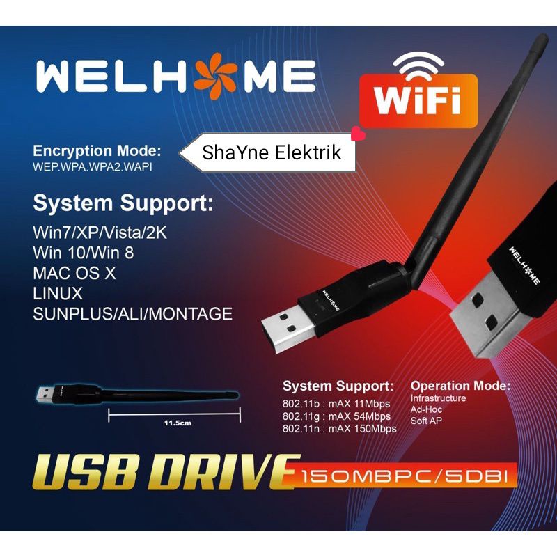 USB Wi-Fi Adapter / Dongle MT 7610 / Dongle WELHOME / NOISE