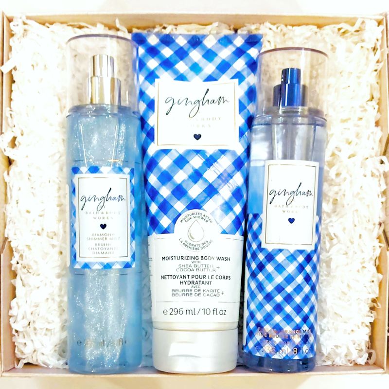 BBW GINGHAM BATH &amp; BODY WORKS PAKET VALENTINE'S DAY