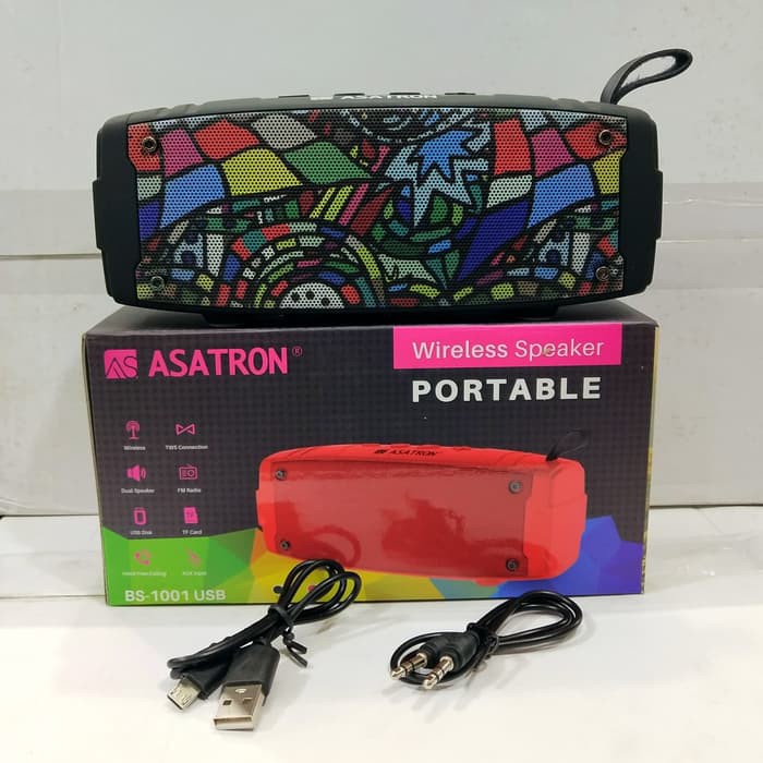 SPEAKER PORTABLE ASATRON NEW ARIVAL Corak BS -1001 USB/TF/Bluetooth