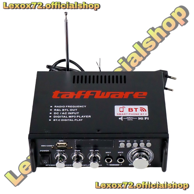 Taffware Amplifier bluetooth 600Watt mega bass EQUALIZER Ampli Karaoke Karoke Home Theater FMRadio sdcard USB