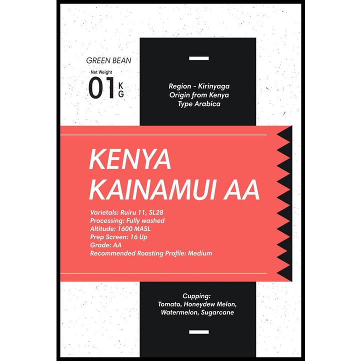 

Green Bean Arabica Kenya Kainamui 1Kg | Biji Kopi Mentah