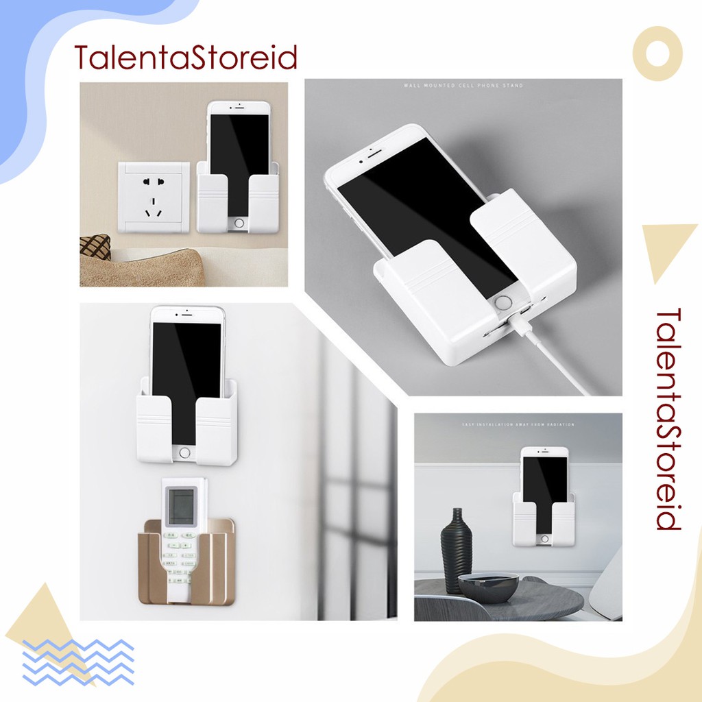 Rak Holder Tempel Dinding Stand Tempat Dudukan Charger Hp Remote AC TV