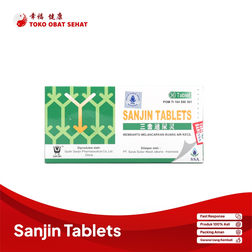 SANJIN TABLETS obat infeksi saluran kencing - kencing tidak lancar - sakit kencing