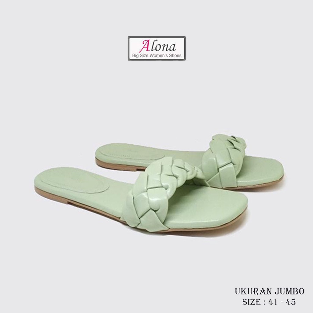 Sendal Flat Wanita Kepang Ukuran Jumbo Big Size 41,42,43,44,45 Sand wanita Ukuran Besar