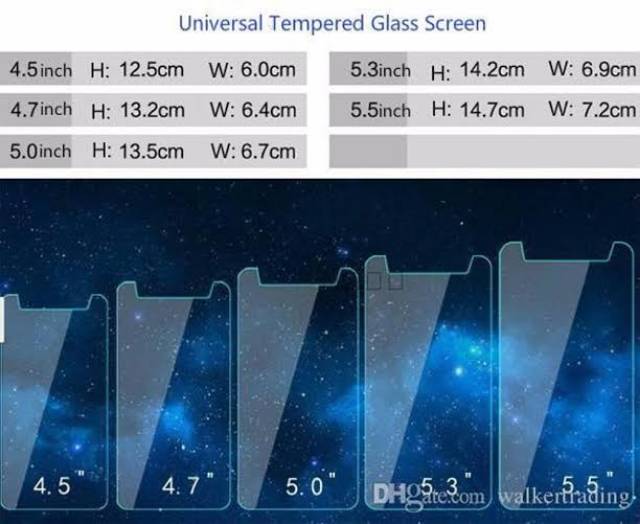 Tempered glass universal 5.5/5.3/5.0/4.7/4.5 inch ADVAN LENOVO ANDROMAX HOTWAV MEIZU MITO ANDROID