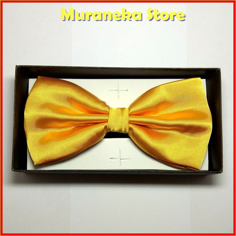 Dasi Kupu Emas Gold Pria Pita Pakaian Kupu2 Pesta Cowok bowtie Pengantin Wedding Set Satin Rohani