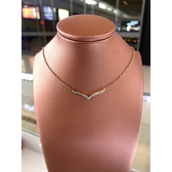 Kalung titanium fuji mediun anti karat rosegold