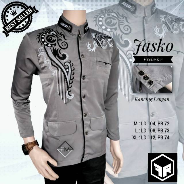 JASKO BORDIR MODERN / JAS KOKO LENGAN PANJANG PRIA COWOK / JASKO TERLARIS DAN TERMURAH / JASKO NU TERLARIS / JASKO BORDIR / JASKO NU MUSLIMAT/ JASKO NU MURAH