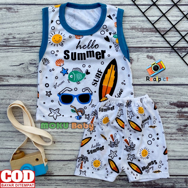 Ana Baby -Setelan Baju Bayi Summer Setelan Baju Bayi Usia 3-12 Bulan