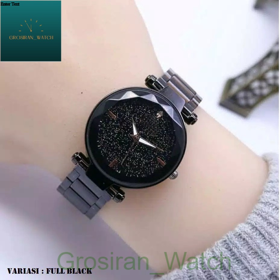 Hot Sale Jam Tangan Wanita Diyor Kaca Belimbing Silver Black [G_W]