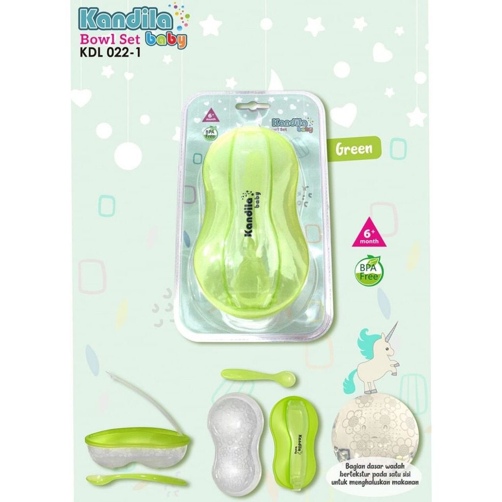 KANDILA BABY BOWL WITH SPOON SET MANGKOK SENDOK BAYI PERALATAN MAKAN BAYI KDL022-1 / KDL022-11 / KDL022-12 / KDL0022-13 / KDL022-14