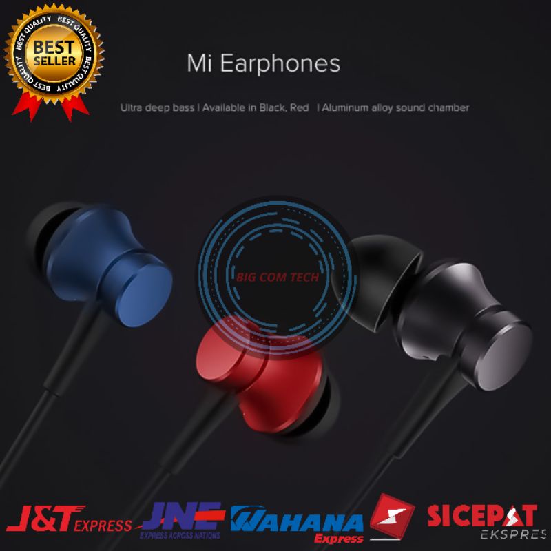 Earphone Headset Handsfree Xiaomi Mi Fresh Piston Edition Bass Jack Audio 3.5mm Original