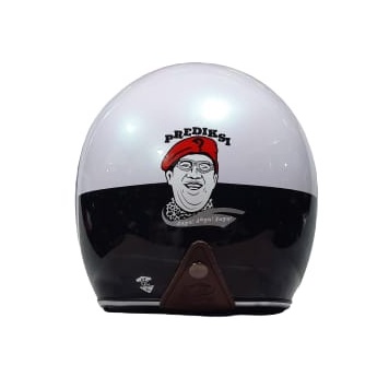 Helm JP Retro New Bigie Prediksi List Chrome By JPX Helmet Original