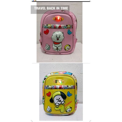 (FREE STIKER BTS)Tas sekolah anak TK/ SD/Tas anak tanggung/Tas anak perempuan/Tas sekah BT12 LED/tas