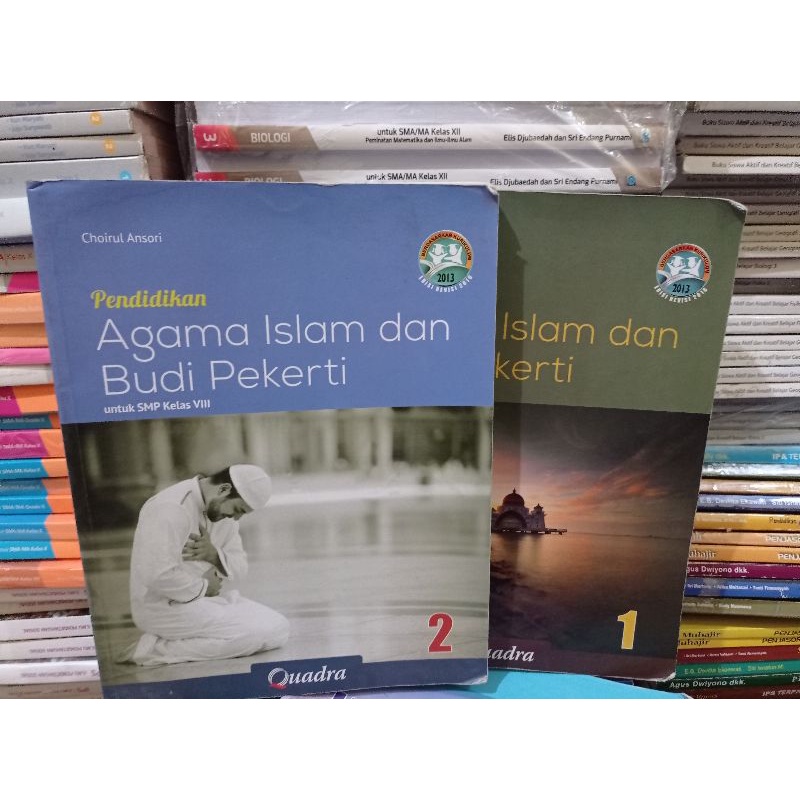 buku bekas PENDIDIKAN AGAMA ISLAM DAN BUDI PERKERTI  untuk smp kelas 1&2&3 QUADRA