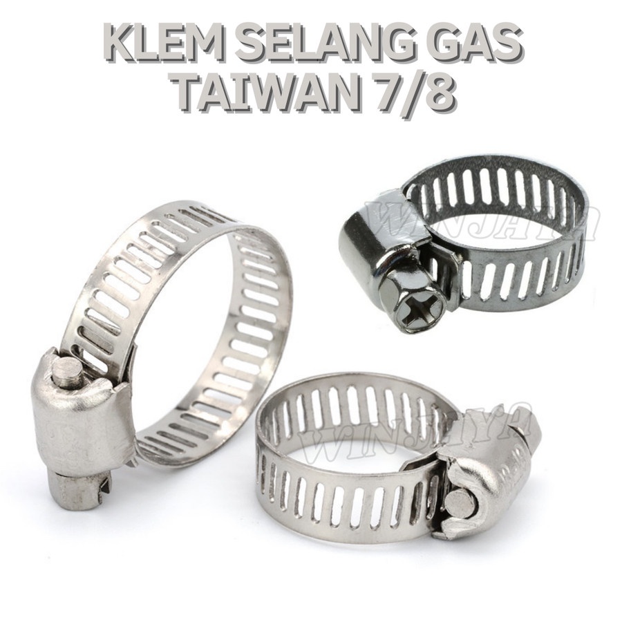 KLEM SELANG GAS TAIWAN 7/8&quot; KLEM SELANG AIR OBENG STAINLESS