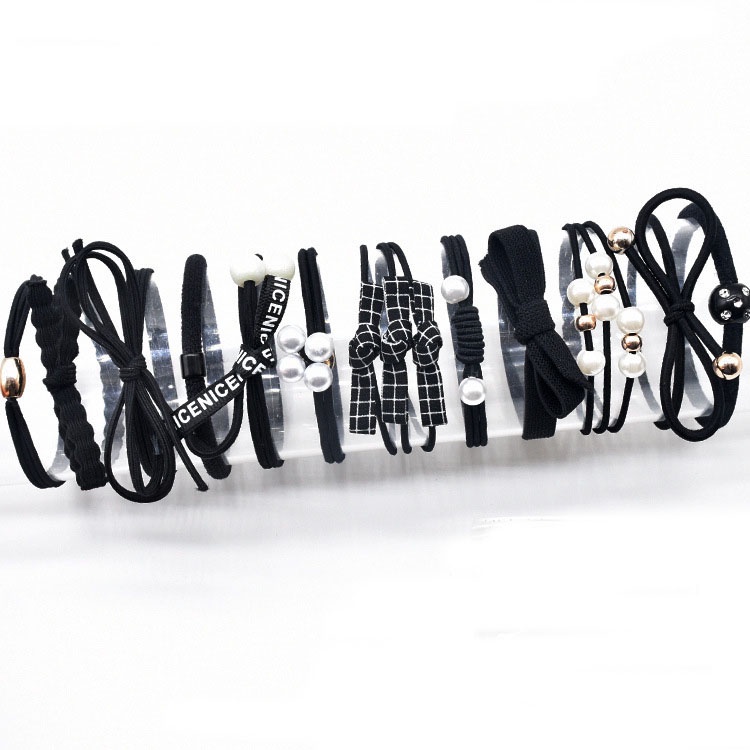 MURMURE.ID | 12PCS/SET KARET RAMBUT ALA KOREA IKAT RAMBUT MUTIARA BANYAK WARNA HA031-3