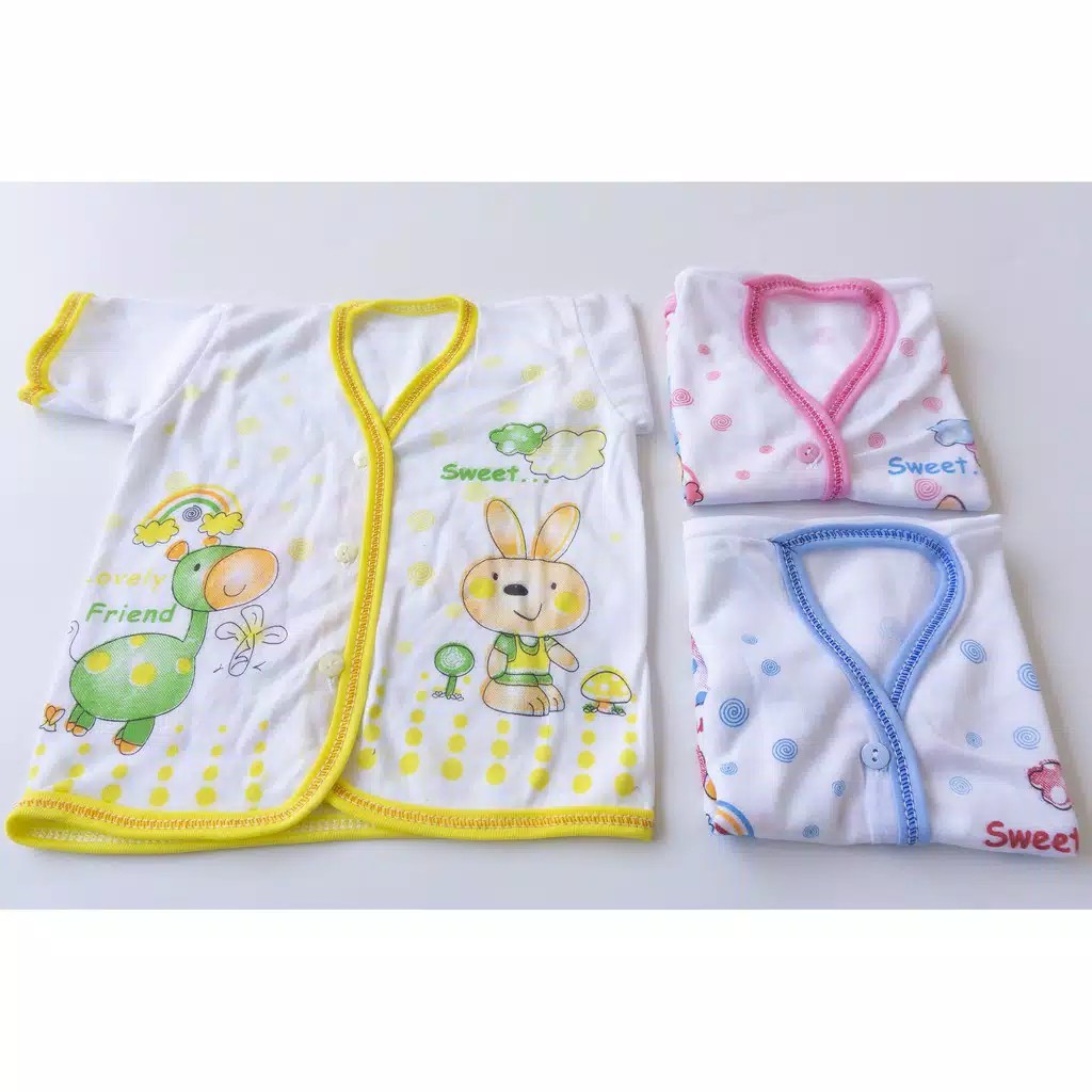 1 pcs baju bayi lengan pendek - bahan katun halus