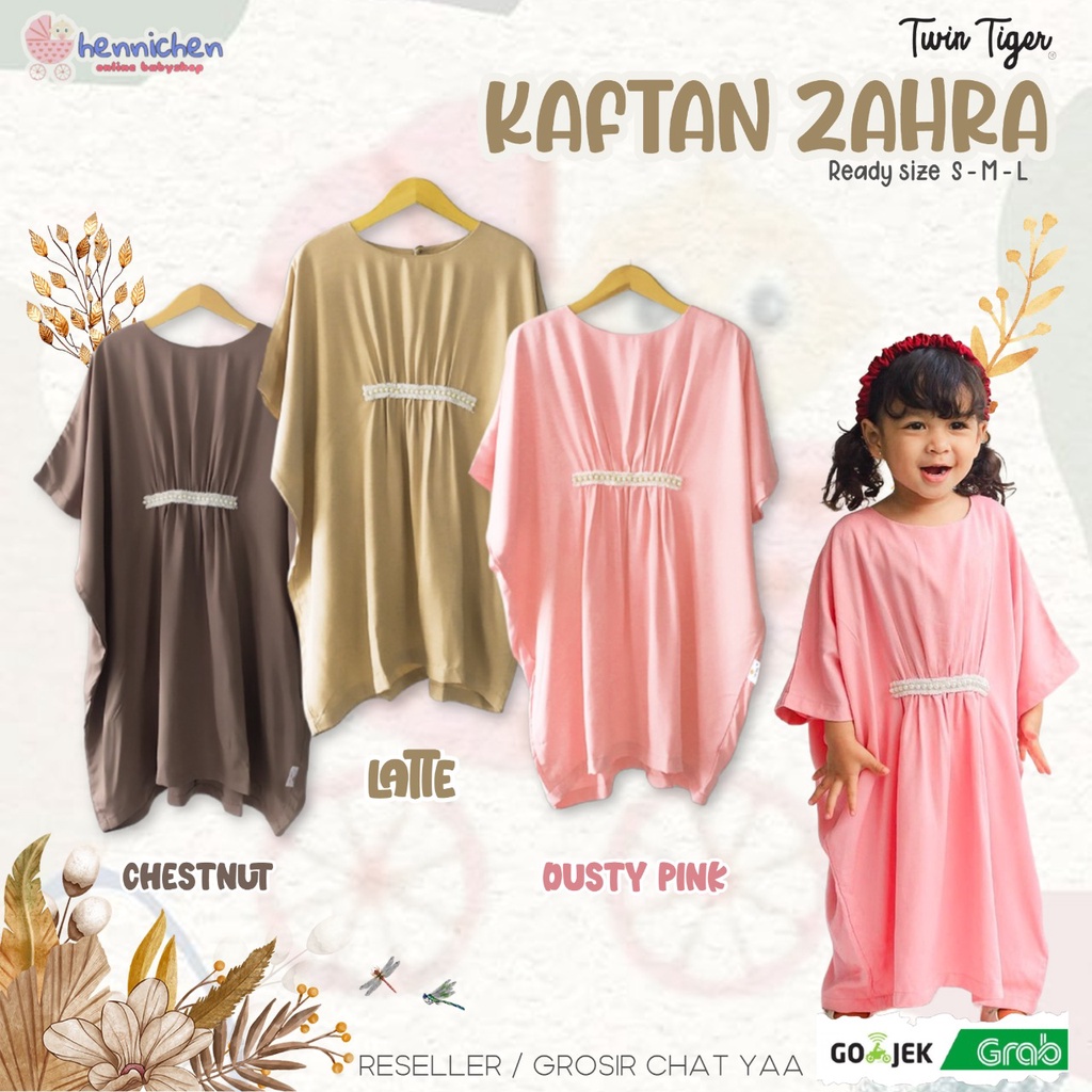 TWIN TIGER KAFTAN ZAHRA / KAFTAN AKILAH BAJU GAMIS PAKAIAN MUSLIM BAJU LEBARAN ANAK PEREMPUAN