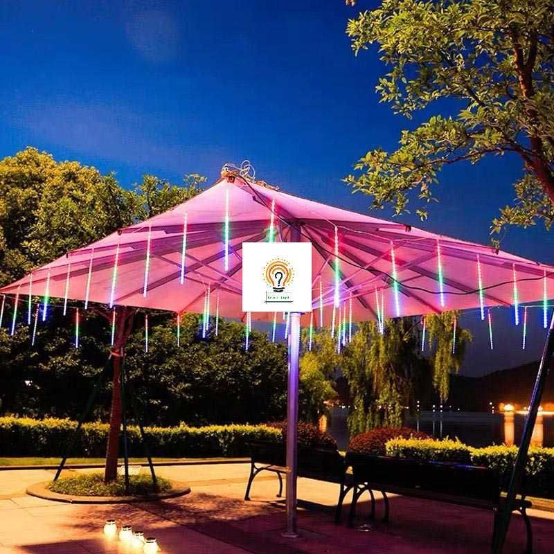 Lampu Meteor 8 Lampu 50CM Multifungsi Meteor Rainbow RGB BIRU PUTIH Dan Warm white
