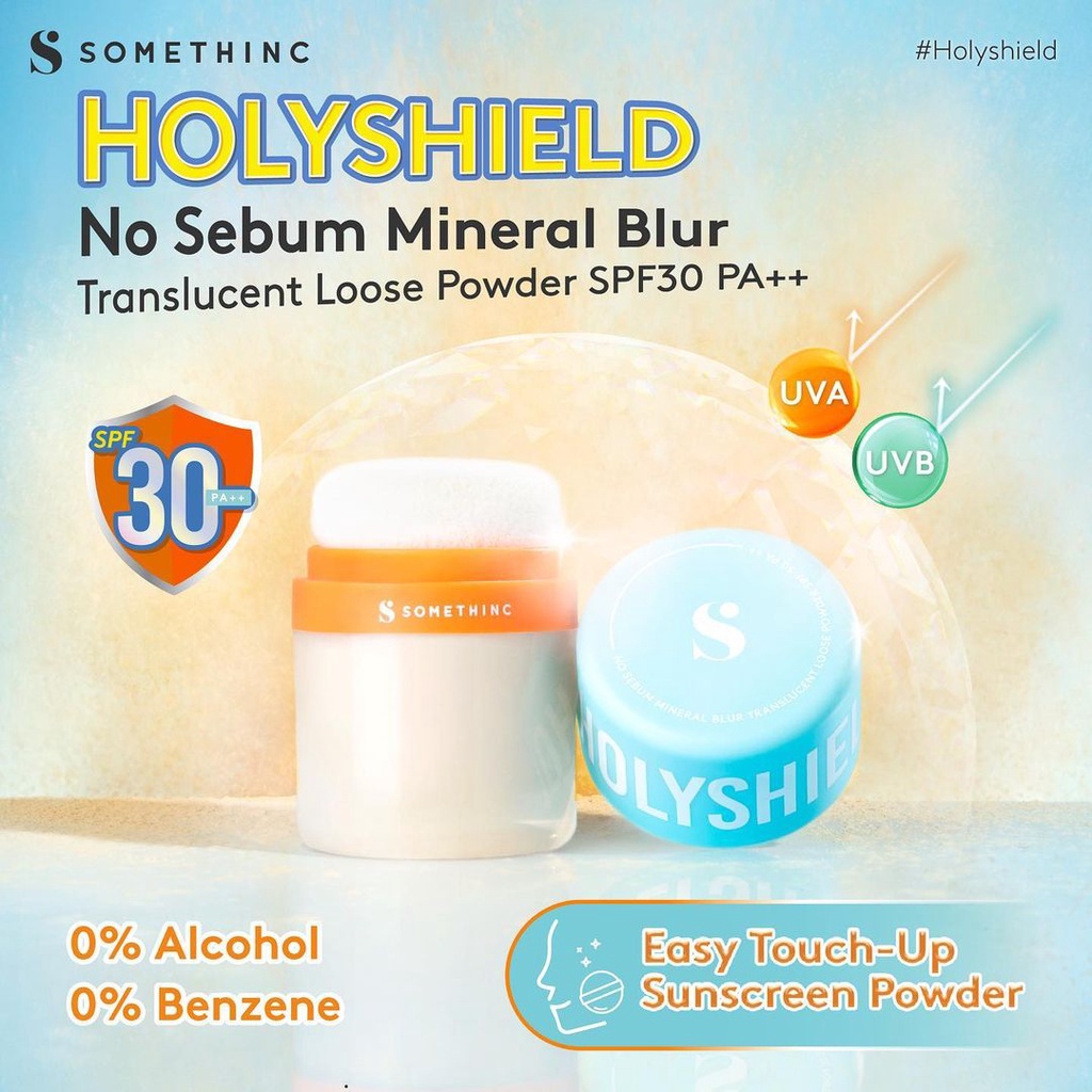 SOMETHINC Holyshield Sunscreen SPF 30 / 50 | Stick Shake Mist Comfort Corrector Serum Mineral Blur Powder