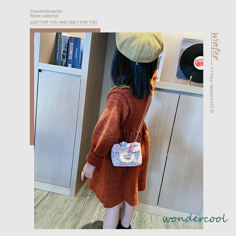 Tas Messenger Satu Bahu Anak Kartun Bunga Lucu Tas Selempang Cocok untuk Semua-Won