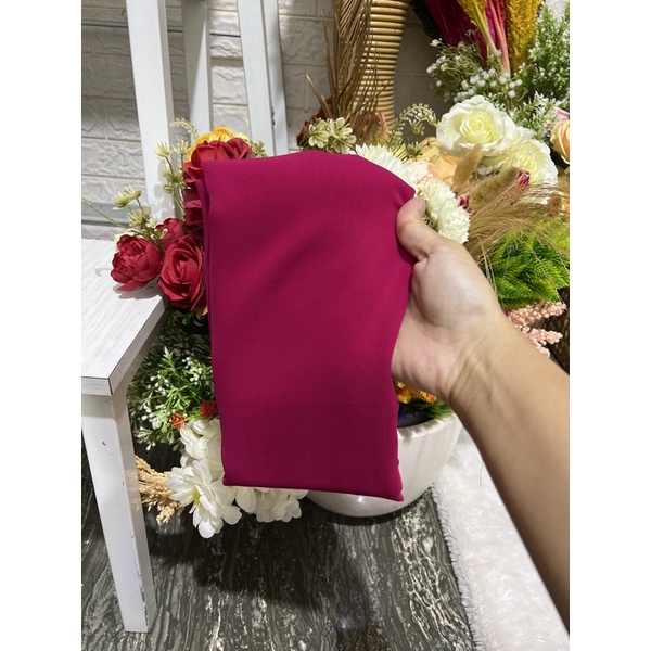 selendang sifon cref warna buah naga-Magenta