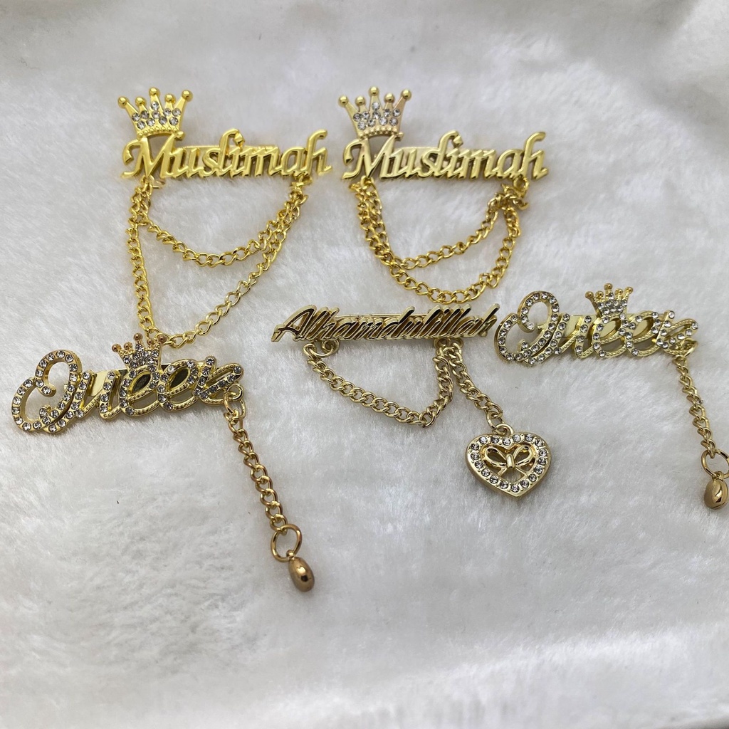 Bros Untuk Wanita fashion women brooch pin  bross nama huruf aksesoris wanita lucu