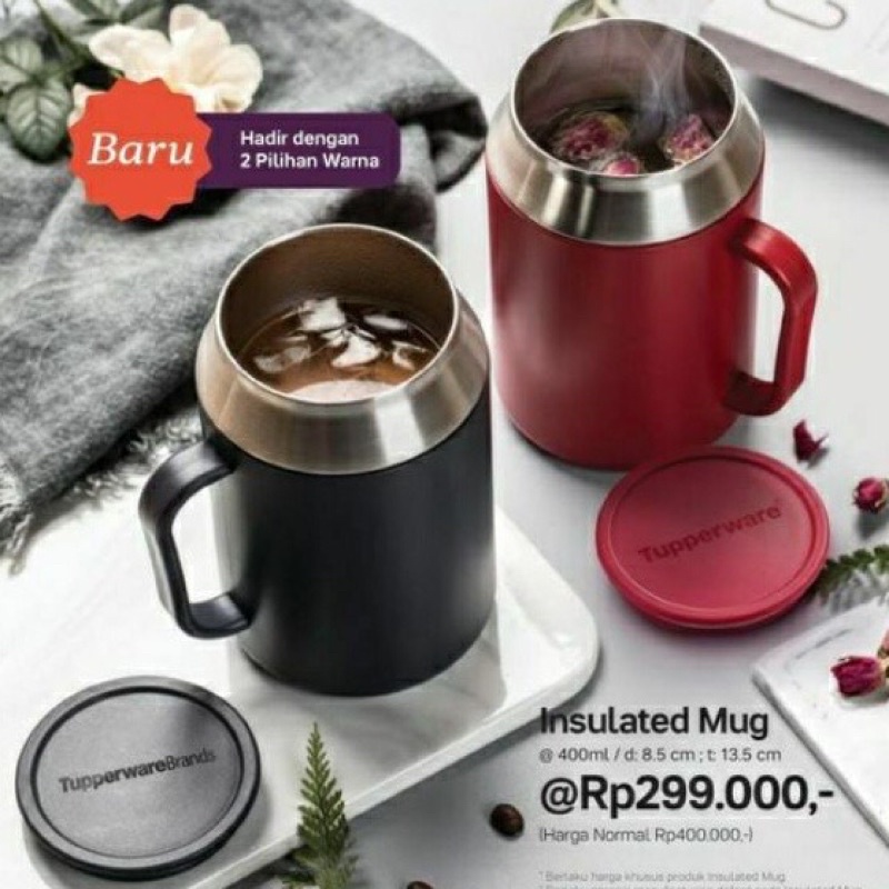insulated mug Tupperware termos stainless 1pcs