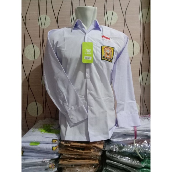 BAJU SEKOLAH/BAJU PUTIH LENGAN PANJANG SMP/MEREK ALWAFA/SERAGAM SEKOLAH MURAH