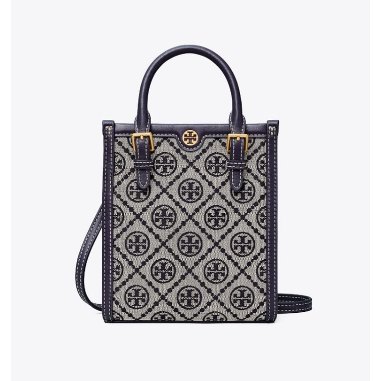 Tory Burch T Monogram Jacquard Mini Tote - Navy 87146