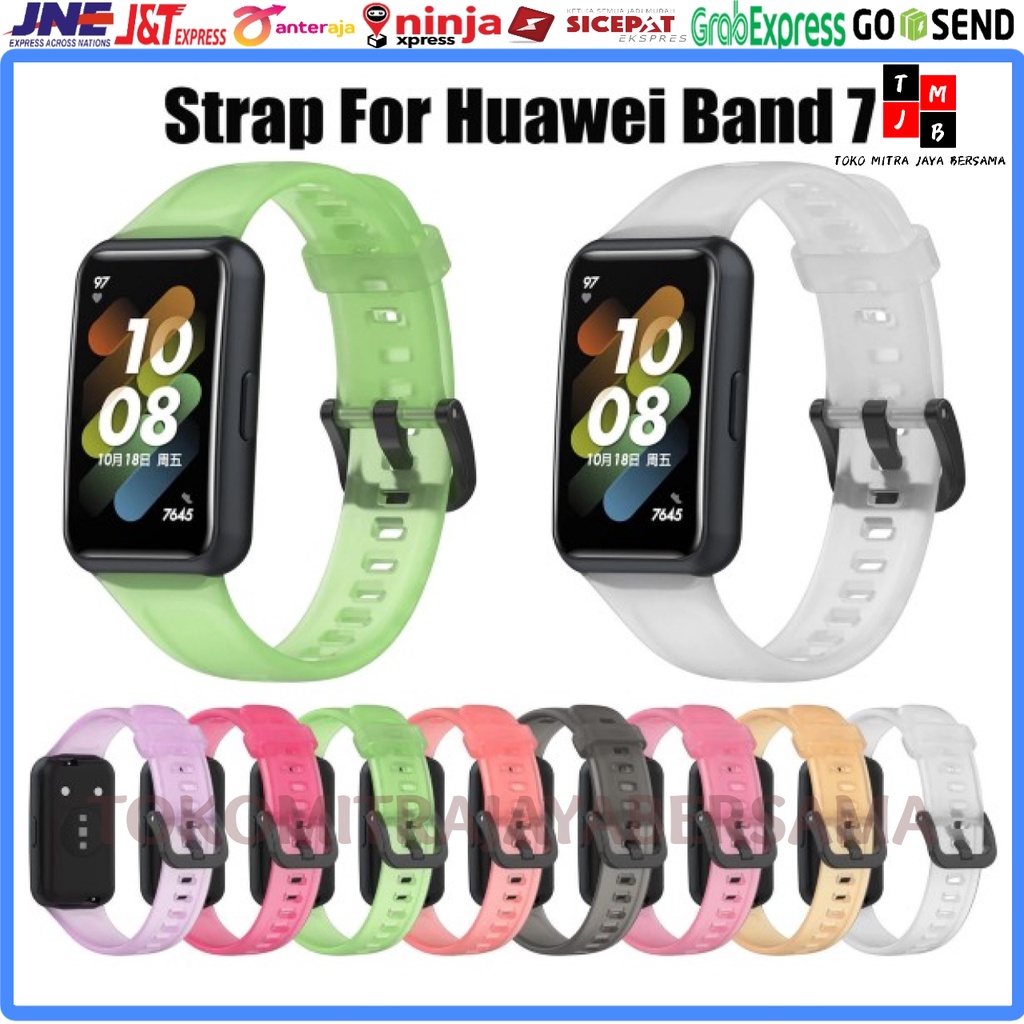 STRAP SILIKON TRANSPARAN BAND7 GELANG TALI RUBBER SILICONE HUAWEI HONOR BAND 7 PENGGANTI TALI JAM TRANSPARAN 360 HIGH QUALITY