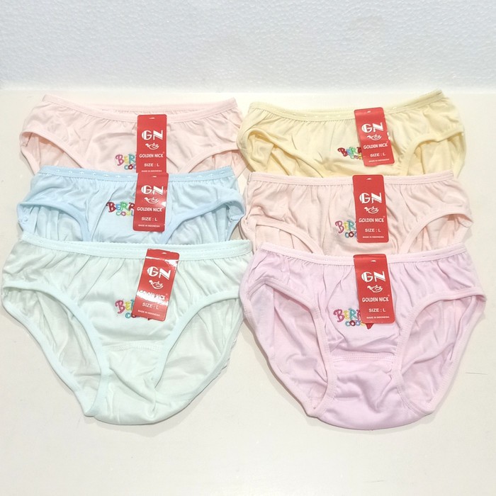 SET 6 Celana Dalam ANAK PEREMPUAN Bordir - CD GOLDEN NICK - Pakaian Dalam ANAK WANITA - Underwear M L XL