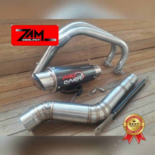 Knalpot PRO LINER Carbon Fullsystem ninja250fi cbr250rr mt25 r25 z250 dll