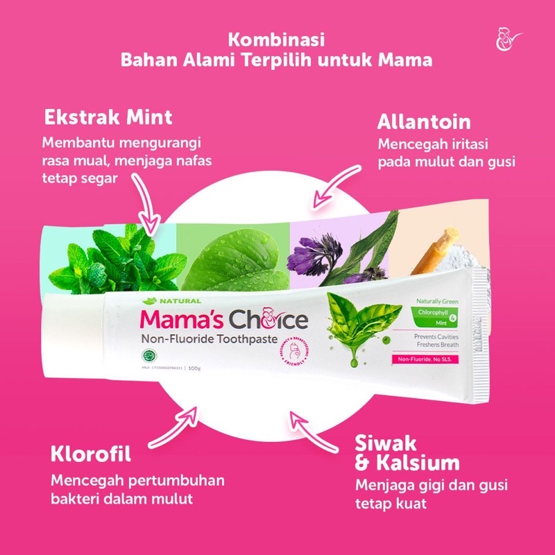 Mama's Choice Toothpaste Pasta Gigi Ibu Hamil Non Floride Odol Aman Ibu Hamil