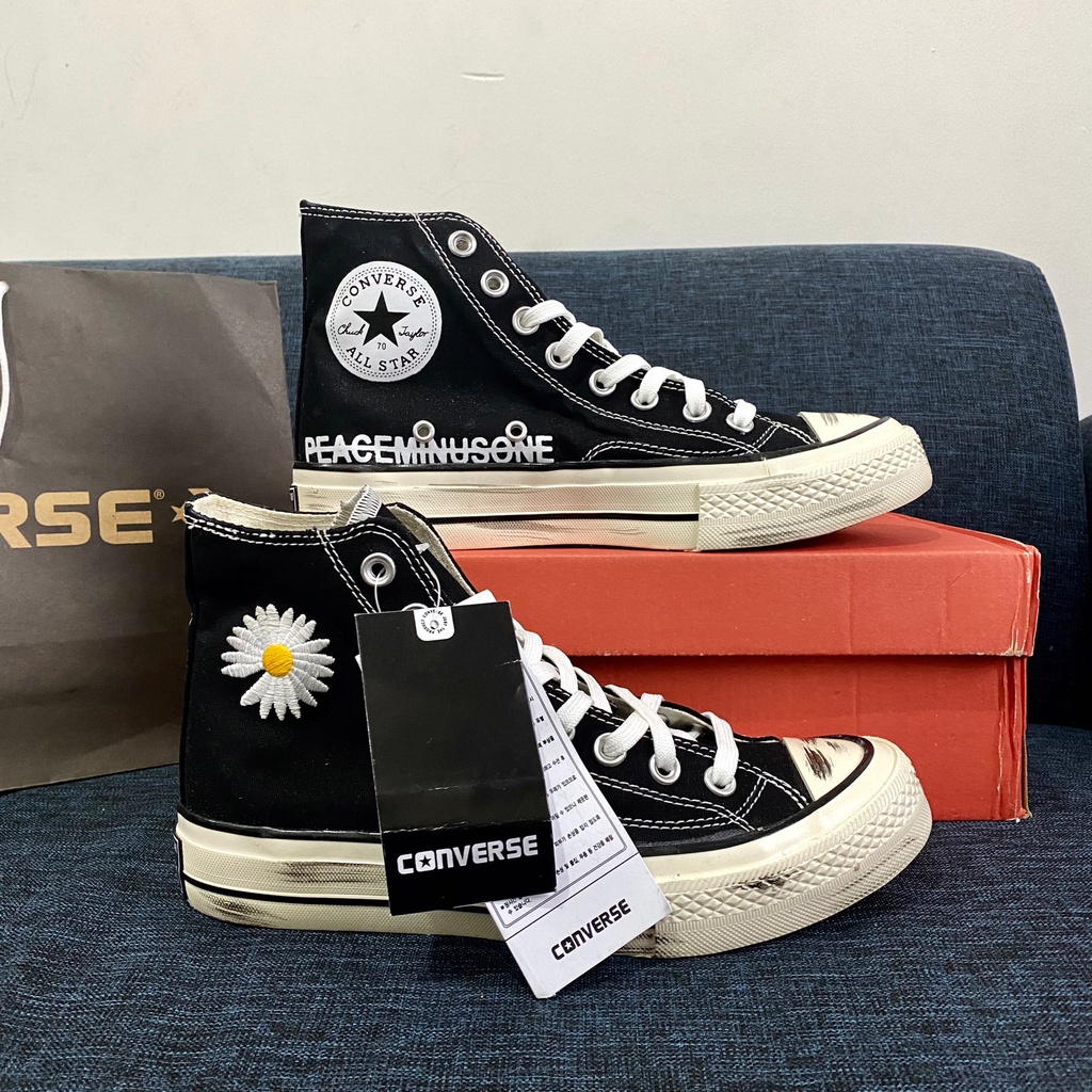 Sepatu Converse Peace minus One High Black White - [ BUKAN SNEAKERS PUMA, CONVERSE, ADIDAS ] - GRATI