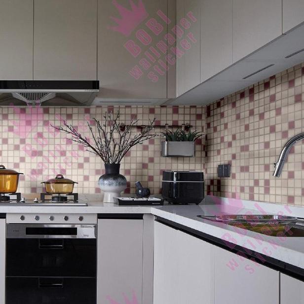 Wallpaper Dinding Sticker Dapur & Kamar Mandi - Kotak Ungu