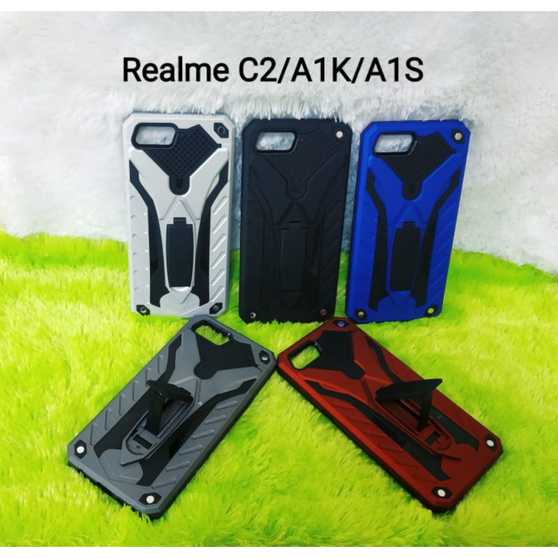 Hard Case Phantom Realme C2/A1K/A1S Stand Iron Transformers Hard Case Robot