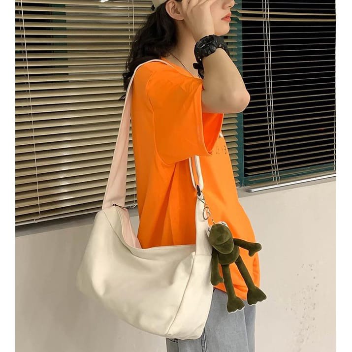 Slingbag Tas Selempang Bahu Wanita Pria Remaja Polos Korean Style By RIZKIBAG