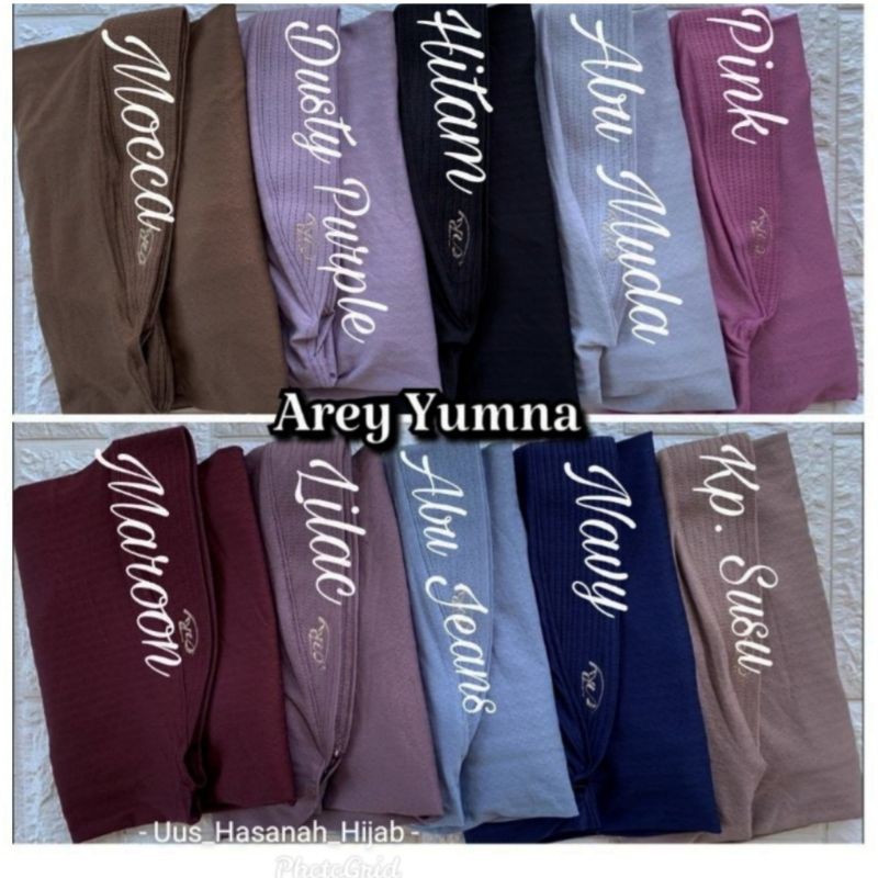 (Original Arey) YUMNA•• Kerudung instan•° Jilbab Instan Jersey-Grosir 5 mix warna