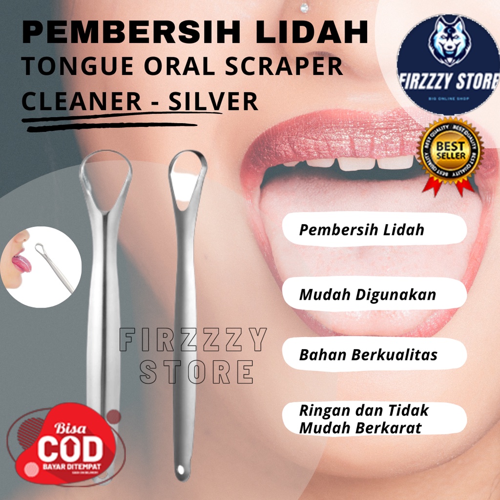 Pembersih Lidah Tongue Oral Scraper Cleaner - Silver