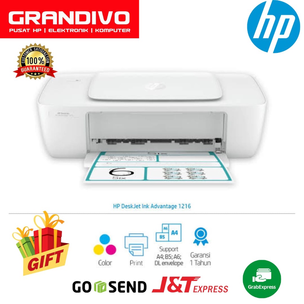 Jual HP DeskJet Ink Advantage 1216 Printer (Print Only) original