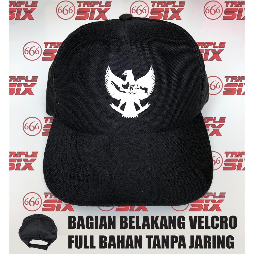 topi full kain peta indonesia garuda