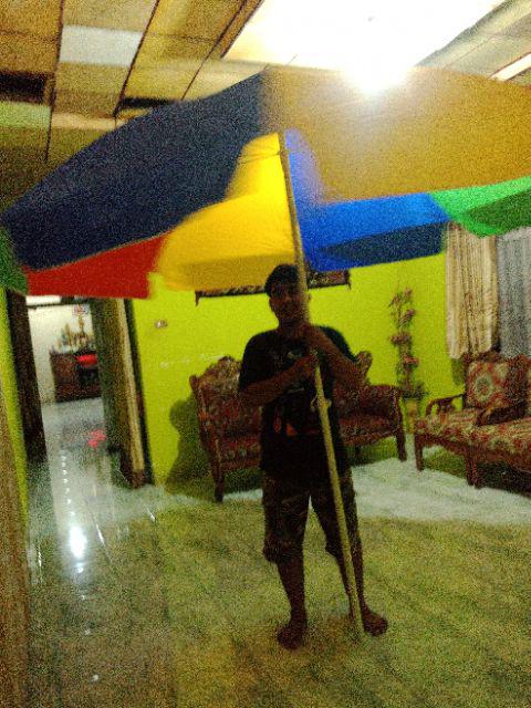 Payung Tenda Pantai 280cm Pelangi Besar Jumbo