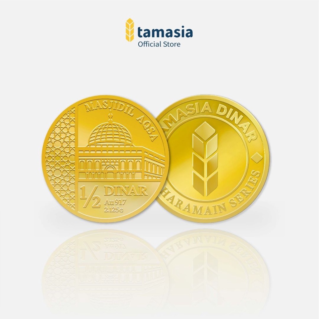 Koin 1/2 Dinar Emas - Dinar Tamasia  Masjidil Aqsha 2,20 gram -  Investasi Mahar Nikah
