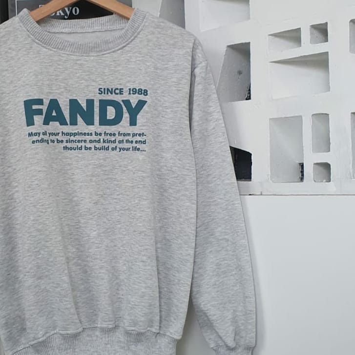 Fandy Sweater - Outerwear Unisex Gaya Kekinian Bahan Fleece